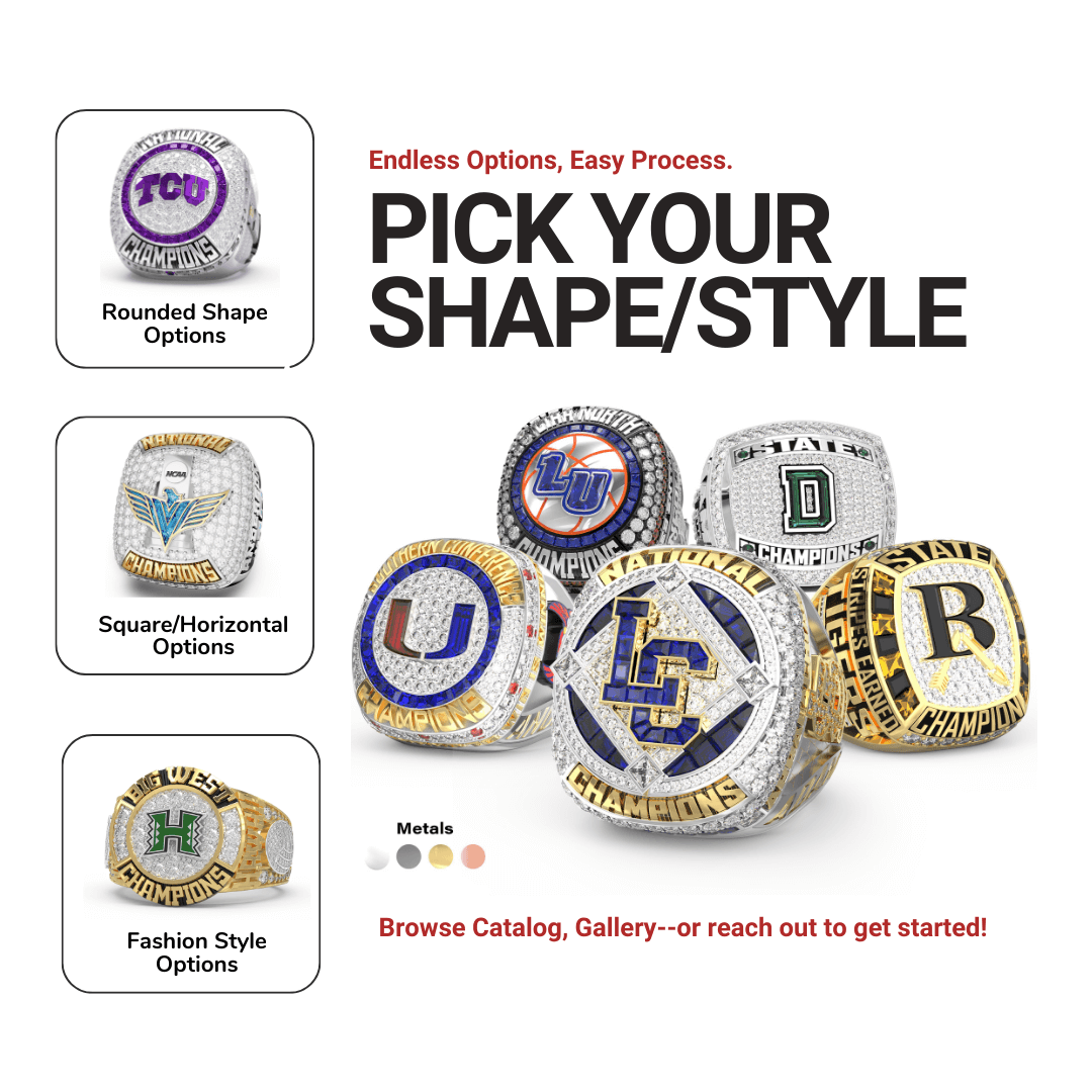 Pick Your Shape and Style at Signature Championship Rings